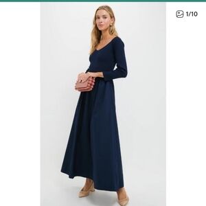 Tuckernuck Deep Blue Clea V-Neck Maxi Dress In Size XXL